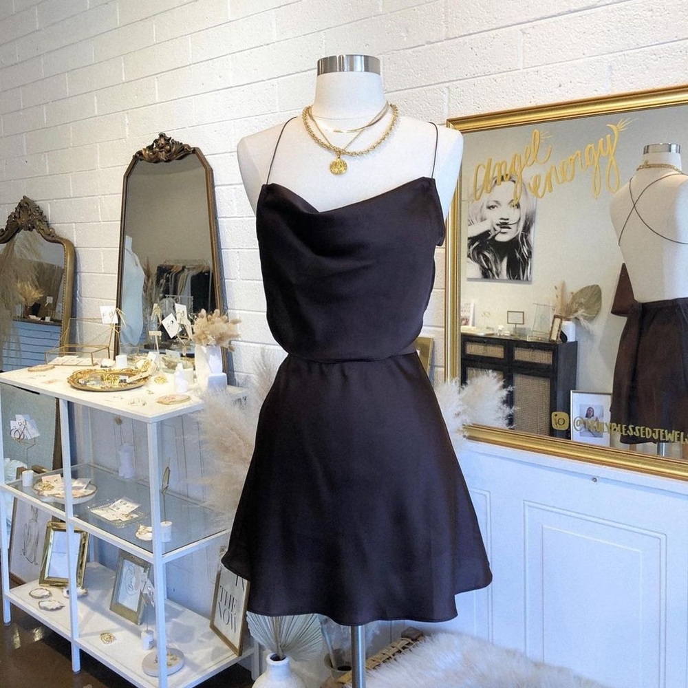 Black Satin Skirt